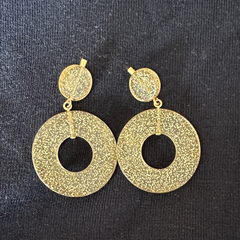 Madewell glitter resin hoop earrings